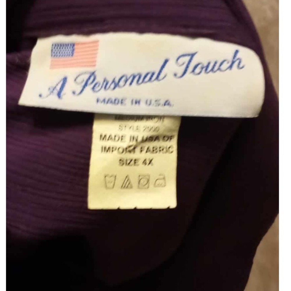 A Personal Touch Womens Purple Short Sleeve Button Front Shirt Top Plus Size 4X - Picture 4 of 4